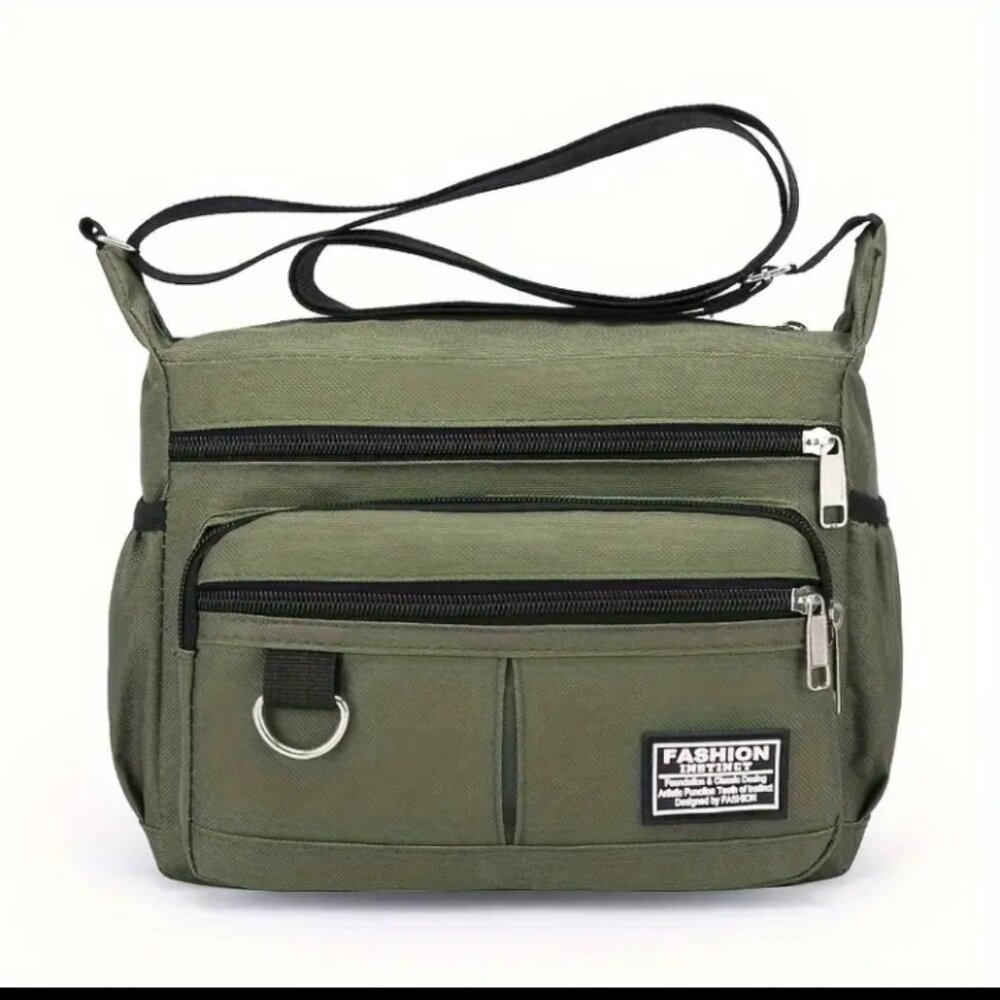 Set of 3 Mens Shoulder Bags (Green/Blue/Grey)10in×8in×4in